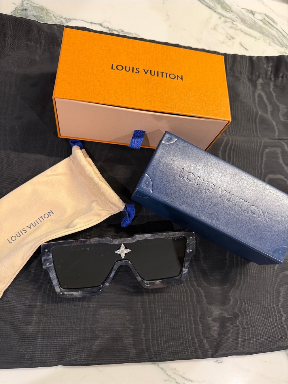 Brand New Louis Vuitton Marble Cyclone Sunglasses with Swavroski Crystal Z1789W